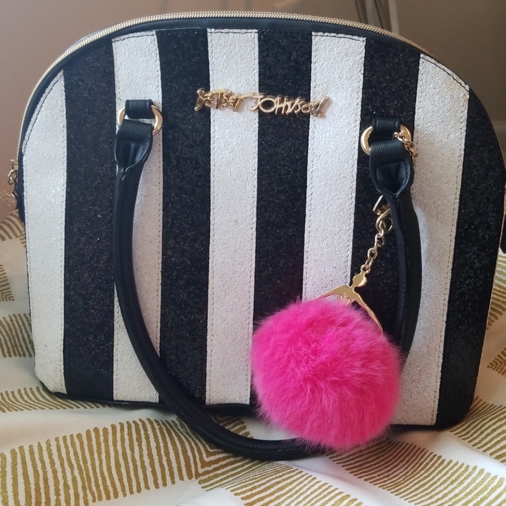 Betsey Johnson Glitter Candy Cane Satchel
